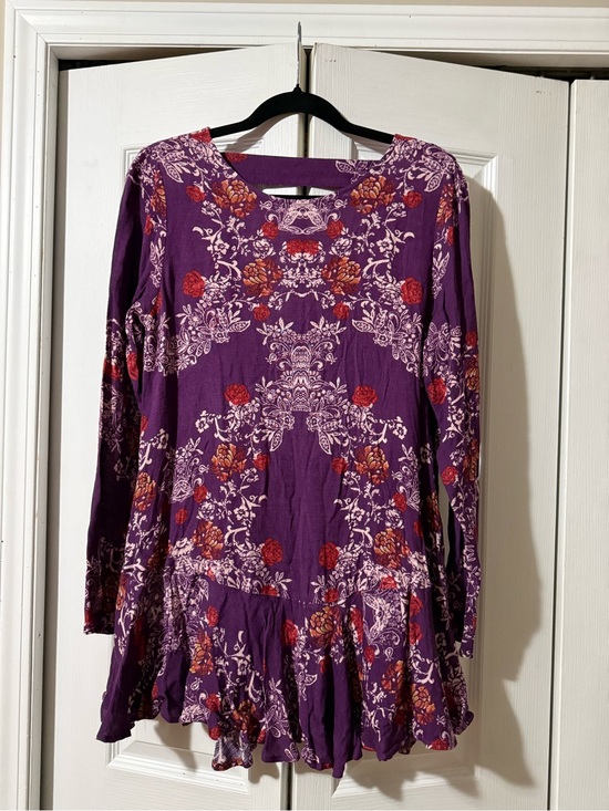 Free People Dresses & Skirts - Free People Purple Floral Long Sleeve Dress - S